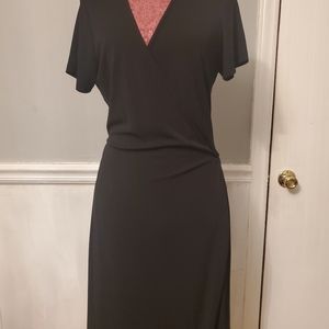 Gap Size 12 black front wrap midi